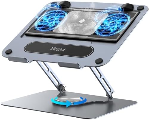 Metfut Laptop Cooling Pad with Detachable Fan & Cooler,360° Rotation Base