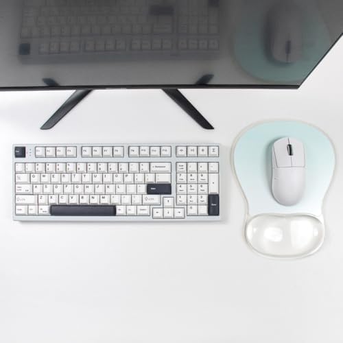Green Gel Mouse Pad with Wrist Rest Support, Clear Ergonomic Mousepad