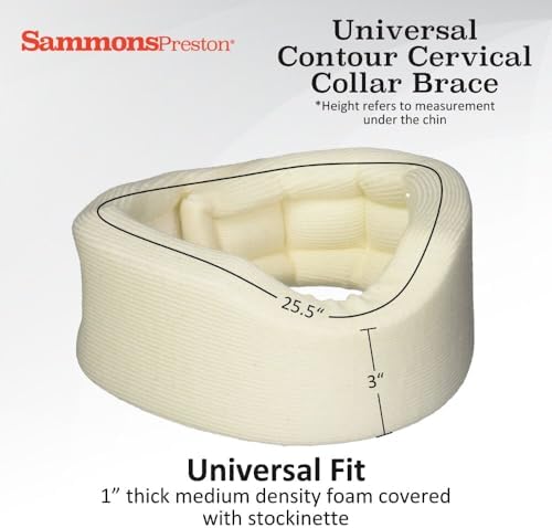 Rolyan Universal Contour Cervical Collar Brace, Cream Color, 3" (Pack of 2)