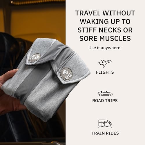 Trtl Pillow Plus - Airplane Neck Pillow for Traveling - Height-Adjustable, Breathable Travel Pillow for Head and Neck Support While on Planes, Cars, and Trains - Machine Washable