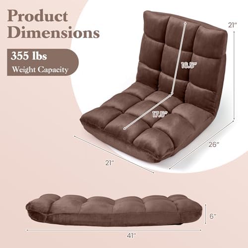 COSTWAY Floor Chair, 14 Positions Adjustable Floor Gaming Chair