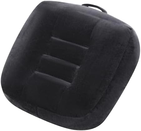 Extra Thick Seat Cushion, Large Chair Cushion Booster for Office Chair to Rise Height, Velvet Cover with Handle and Anti-Slip Bottom, PP Cotton Filling - Relieves Back Pain - 18"X16"X6" Black