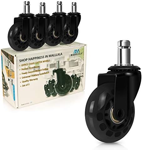 2.5 inch Office Chair Caster Wheels, Smooth Silent Swivel Wheels