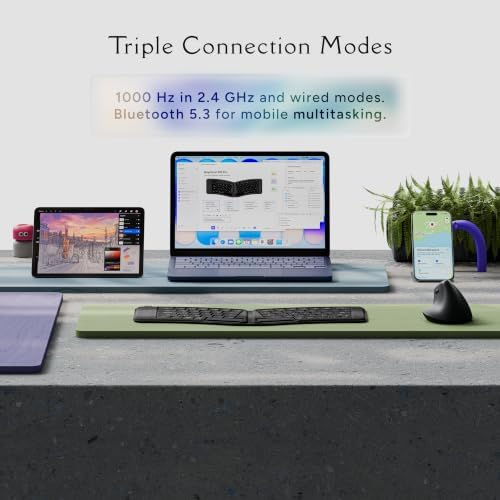 Keychron B11 Pro Ultra-Slim Foldable Wireless Keyboard, 65% Alice Layout