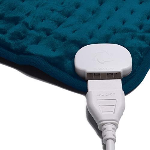 Ambershine 17''x33'' XXXL King Size Heating Pad with 12 Temperature Settings & 4 Auto-Off Countdown Timers, Pain Relief for Back/Neck/Shoulders/Abdomen/Legs(Dark Teal)