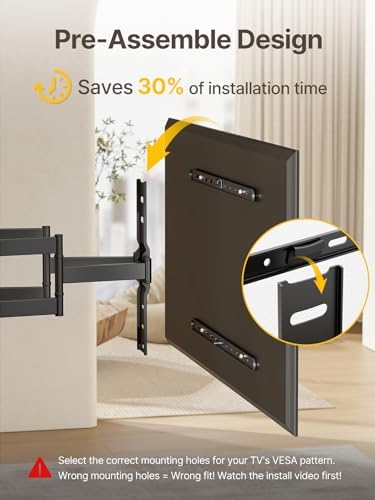 monTEK 1.1-Inch Ultra Slim Full Motion TV Wall Mount for 37-75 Inch TVs