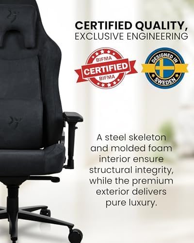 Arozzi Vernazza XL Soft PU Ergonomic Computer Gaming/Office Chair with High Backrest, Recliner, Swivel, Tilt, Rocker, Adjustable Height and Adjustable Lumbar and Neck Support - Pure Black