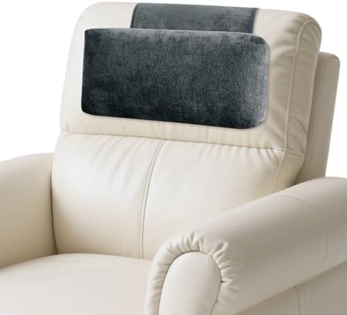 Chenille Neck Pillow for Sofa - Adjustable Headrest, Non-Slip Neck Support Cushion for Pain Relief, Comfortable Chair Pillow, Black