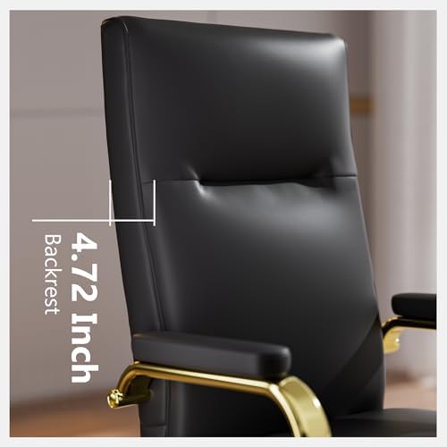 GXJ Black and Gold Office Chair with Memory Foam Seat, Computer Desk Chair
