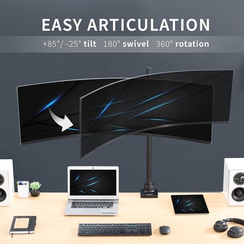 VIVO Black Single Monitor Desk Mount, Up to 49 in Ultrawides, STAND-V100T