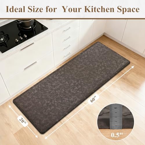 HEBE Anti Fatigue Kitchen Mats for Floor 20"x60", Cushioned Standing Mat