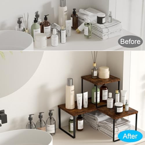 Golener Countertop Shelf, Kitchen Counter Organizer, Adjustable, Stackable