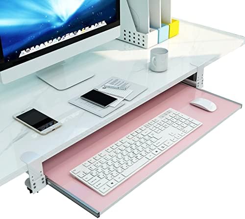 Corner Cabinet Pull Out Organizer Soft Close Swing Organizer Lazy Slide Kitchen Organizers and Storage with Close Heavy Duty Adjustable Shelf,Ergonomic Retractable Keyboard Tray - Pink Woode