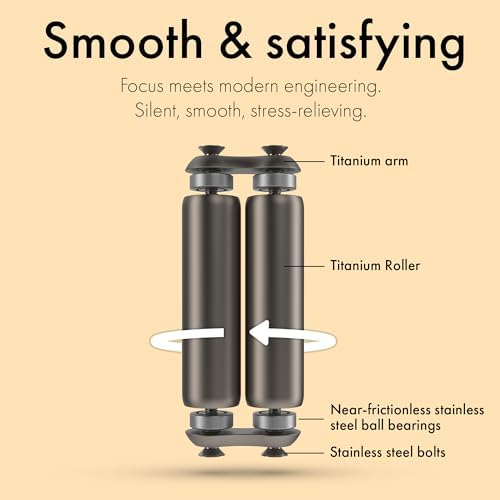 ONO Roller - Handheld Fidget Toy for Adults | Help Relieve Stress, Anxiety, Tension | Promotes Focus, Clarity | Compact, Portable Design (Titanium, Junior Size - Titanium)