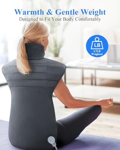 Heating Pad for Neck Shoulders and Back - 6 Heat Levels 4 Timers Auto-Off
