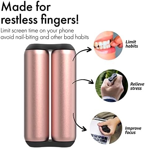 ONO Roller - Handheld Fidget Toy for Adults | Help Relieve Stress, Anxiety, Tension | Promotes Focus, Clarity | Compact, Portable Design (Rose Gold, Full Size - Aluminum)