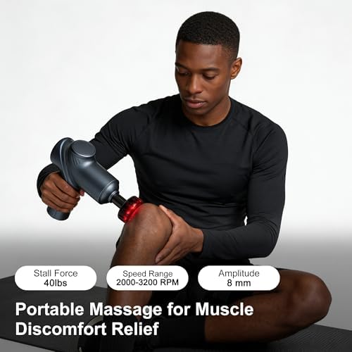 LEERCON Massage Gun with Heat, Deep Tissue Back Massage Gun for Pain Relief