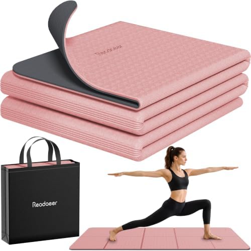 Readaeer Double Color Yoga Mat - 72"x24"x0.24" (6mm),Non-Slip TPE Exercise Mat