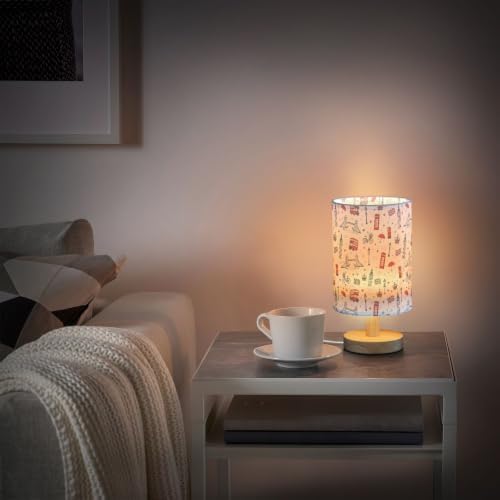 ALAZA London British Flag Big Ben Union Jack Decor Bedside Table Lamp with USB Port for Bedroom Nightstand Office Desk LED Bulb Included
