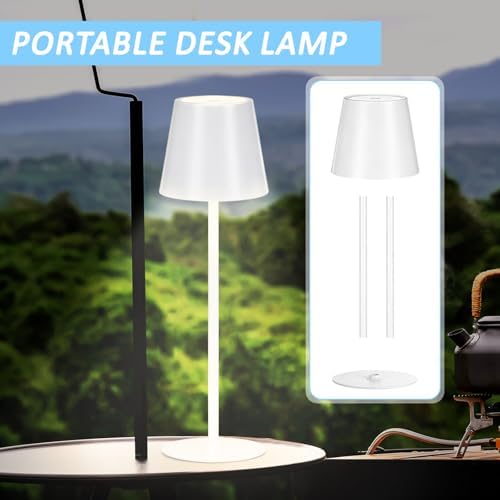 Retisee 12 Pack Cordless Table Lamp Portable Rechargeable Lamp, White