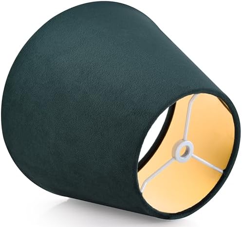 GO&SO Small Mini Green Velvet Lamp Shades Set of 2,5"×9"×6.4" Bell Shade