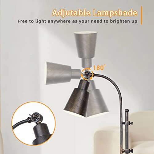 LALISU Industrial Desk Lamp, Adjustable Metal Task Lamp, Black