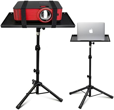 Projector Stand Tripod, Adjustable Height 26 to 51.5 Inch Laptop Tripod Stand, Heavy Duty Projector Holder, Portable Outdoor Projector Stand for Outdoor Movies, Home and Office