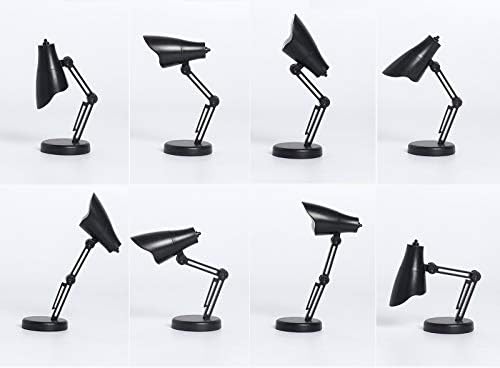 2 Pack LED Mini Table Lamp Fold-able Night Reading Book Lamps-Black