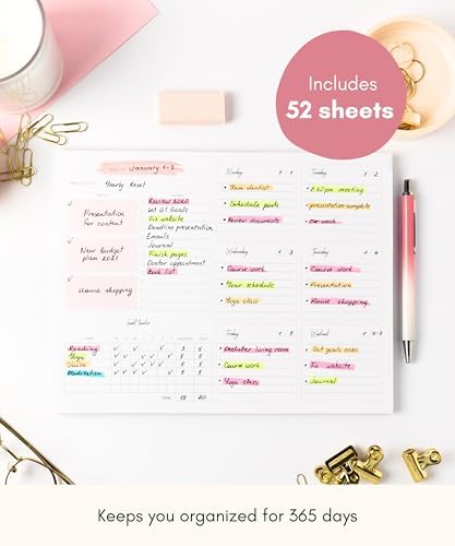 Lamare Weekly Planner Notepad – Premium Undated Weekly To Do List Notepad
