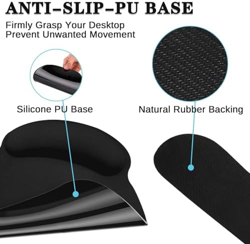 Britimes Ergonomic Mouse Pad Set with Wrist Rest, Black