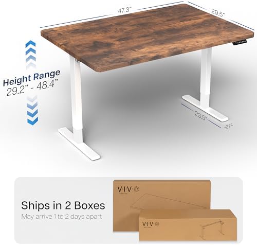 VIVO Rustic Vintage Brown 48 x 30 in Standing Desk, DESK-KIT-1W5N