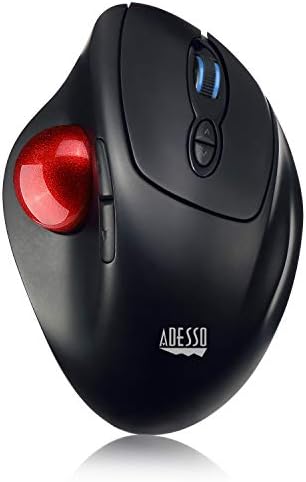 Adesso iMouse T30 Wireless Ergonomic Thumb Trackball Mouse, Black