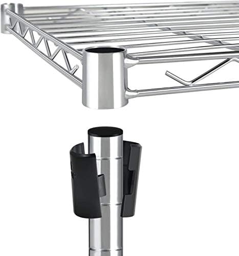 HealSmart Heavy Duty 5-Shelf Storage Shelves, 1750Lb Loading Capacity, 35.43" W x 17.72" D x 70.87" H Adjustable Shelving Unit with Wheels, Chrome