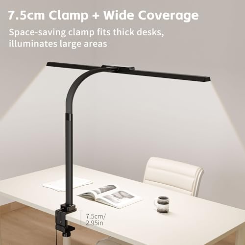 24W LED Desk Lamp with Clamp, 2100LM Ultra Bright Architect Desk Light
