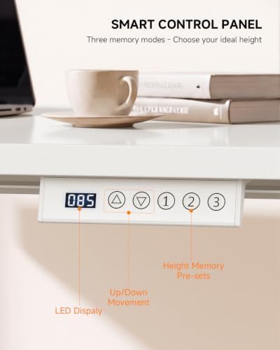 Standing Desk, 48 × 24 Inches Electric Height Adjustable, Home Office