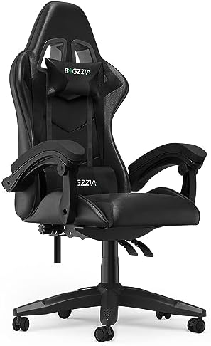 Racingreat Gaming Chair with Lumbar Support, Comfy Gamer Chairs Black