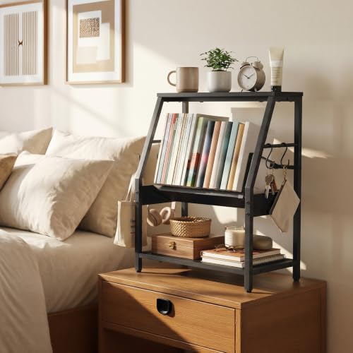 HOOBRO Desktop Bookshelf, 3-Tier Desk Organizer Shelf, Small Office Shelves