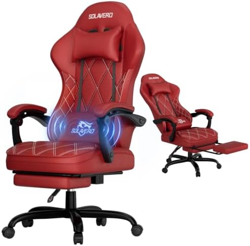 HLDIRECT Gaming Chair with Massager Lumbar Support, 400LBS Weight Capacity