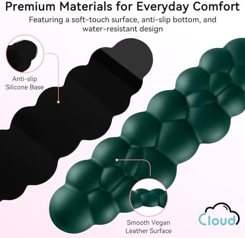 Sushret Cloud Wrist Rest for Computer Keyboard and Mouse Pad Set,Dark Green