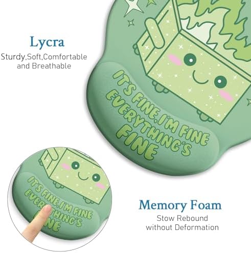 Blusabaca Dumpster on Fire Ergonomic Mouse Pad with Gel Wrist Rest, Funny
