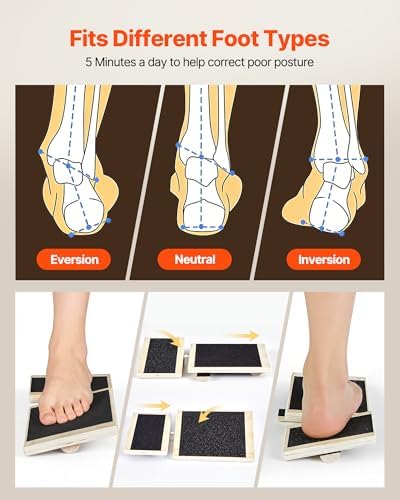 VEVOR Balance Board, 2-in-1 Wobble Board Trainer for Adults, Premium Wooden Balance Training Equipment, with Roller, Magnetic Stoppers, Storage Rack, for Core Workouts, Surf Trainer & Physical Therapy