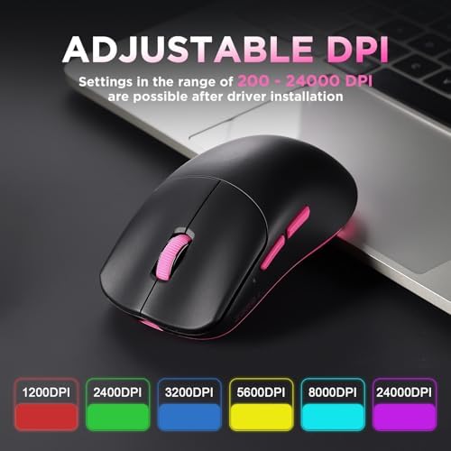 Zero1 Pro Wireless Mouse,Tri-Mode Gaming Mouse, 24K DPI Black Mouse