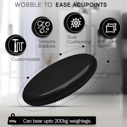 Wobble Cushion Stability Core Trainer Air Balance Ball Balance Disc for Adults, Sensory Balance Pad Seat Kids, Flexible Seating for All Age Balance Disc