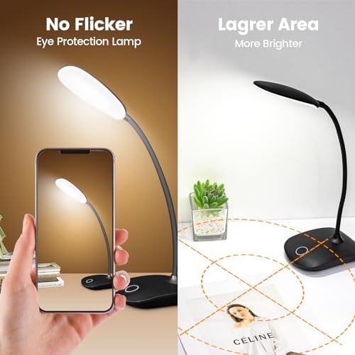 Portable Battery Powered Desk Lamp Small Rechargeable LED Table Light
