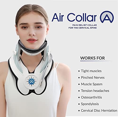 Neck Traction Device by Air Collar - Neck Stretcher - Cervical Traction Device - Neck & Shoulder Pain Relief - Stretcher Collar for Improved Spine Alignment (2nd Generation - Electric) - See Size Chart*