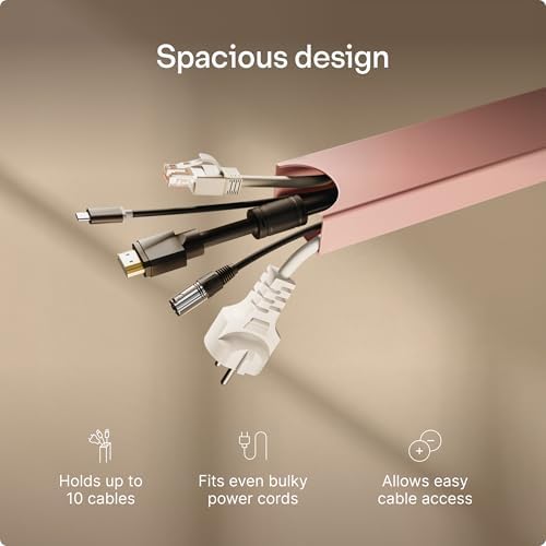 Desktronic Magnetic Cable Management Tray — No Drill Under Desk Cord Organizer, Holds 10 Cables, Reinforced Steel Cable Holder for Home Office, Gaming Setup & Sit-Stand Desks