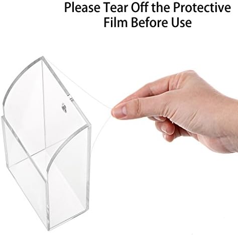 Hipiwe Wall Mount Remote Control Holder Clear Acrylic Media Organizer Box