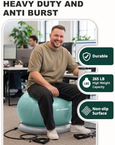 Trideer Exercise Ball Chair – Yoga Ball Chair for Office, Pregnancy & Home