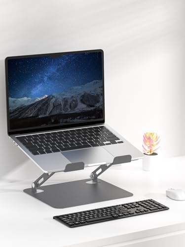 SOUNDANCE Laptop Stand, Heavy Metal Base, Adjustable, 10-15.6"，Grey