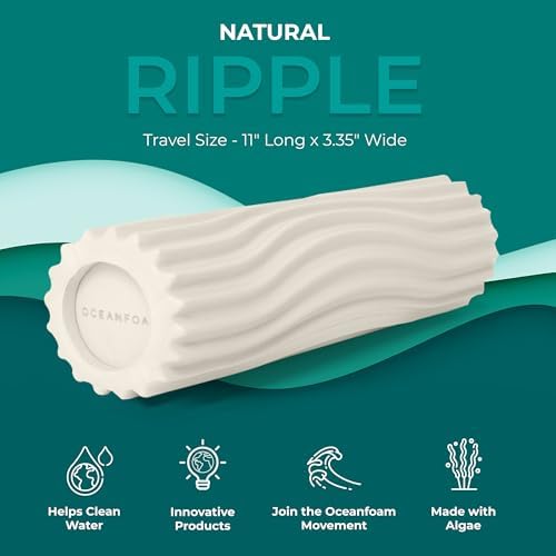 Oceanfoam Ripple Roller - Small Foam Roller for Physical Therapy (Natural)